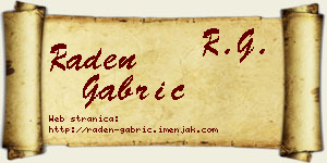 Raden Gabrić vizit kartica